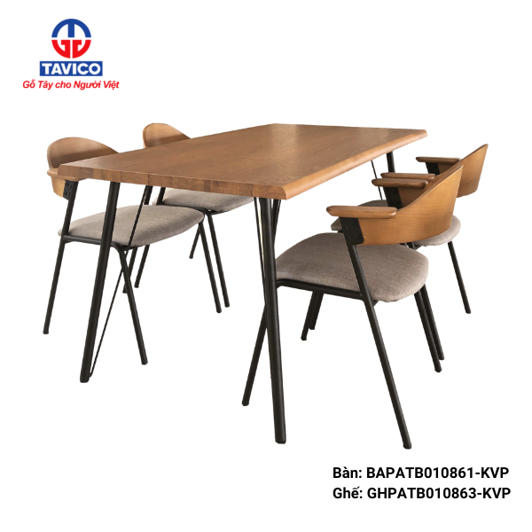 Bộ bàn 4 ghế RIDEL – gỗ tần bì màu tự nhiên - TANHATAY PRODUCTS